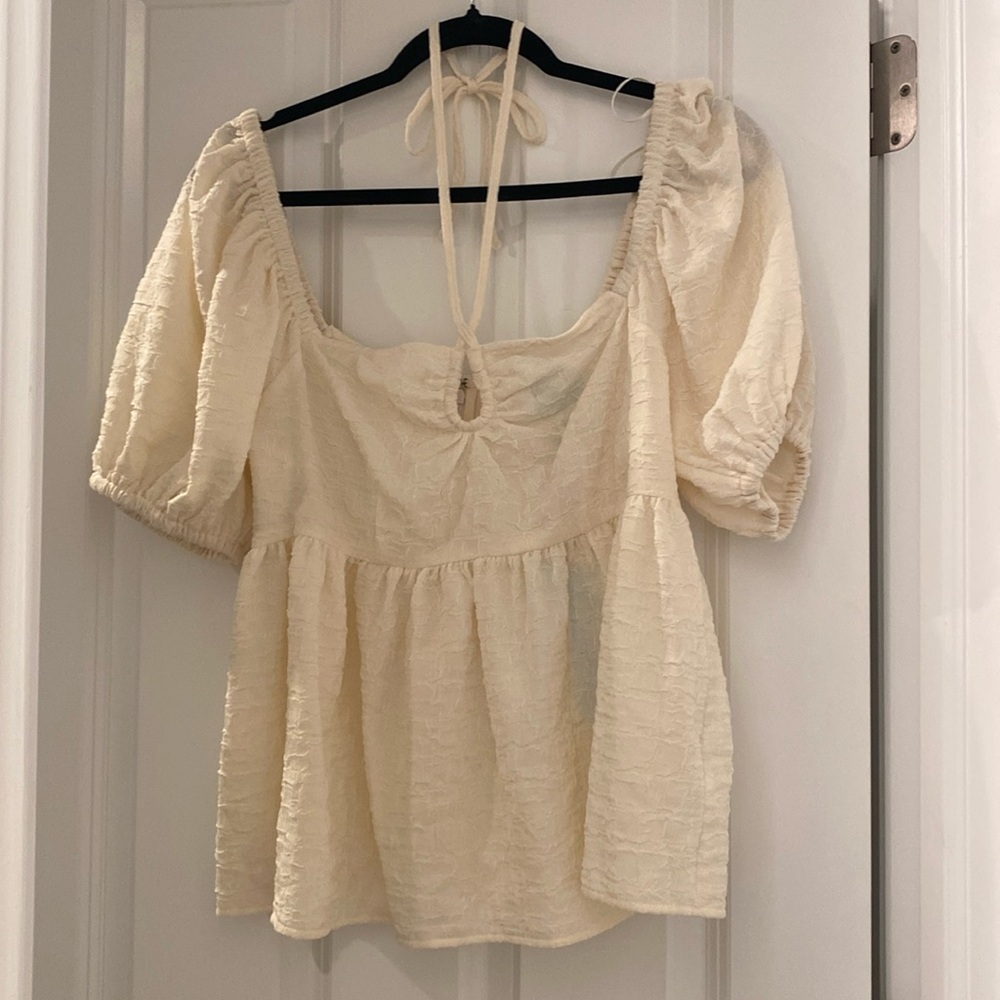 Cream Babydoll Top